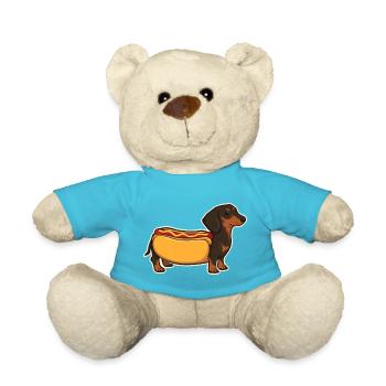 Collant en pain de hot-dog teckel mignon - Nounours - bleu outremer - Devant