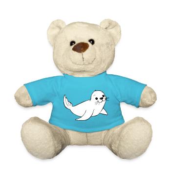 Robbe Seehund Robben Seehunde Norddeutschland - Teddy - Atollblau - Vorne