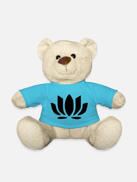 Lotusblume Lotusblüte Blumen Symbole schwarz - Teddy - Atollblau