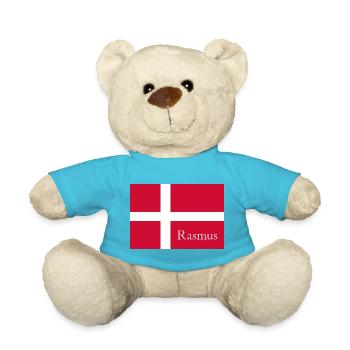 Rasmus auf dänischer Flagge - Teddy - Atollblau - Vorne