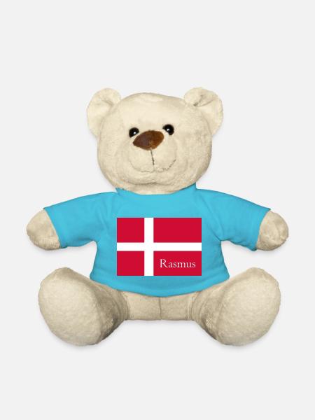 Rasmus auf dänischer Flagge - Teddy - Atollblau