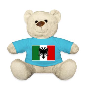 Albanien Italien Arbresh Flagge  - Teddy - Atollblau - Vorne
