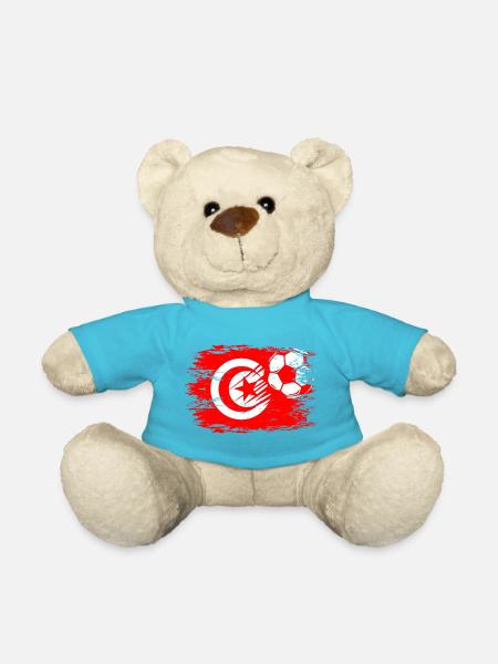 Tunesien Flagge Fußbal used - Teddy - Atollblau
