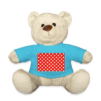 Rotes Polka-Punkt-Muster - Teddy - Atollblau - Vorne