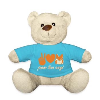 Cœur de paix et d'amour Corgi - Nounours - bleu outremer - Devant