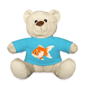 Comet Goldfish Cartoon Splash - Teddy Bear - atoll blue - Front