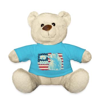Funny Bear Boop The Snoot American Flag Patriotic - Teddy - Atollblau - Vorne
