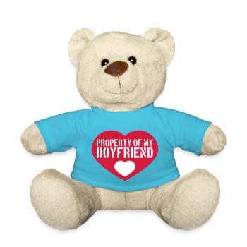 herz symbol Property of my boyfriend avertissement hinwe - Nounours - bleu outremer - Devant