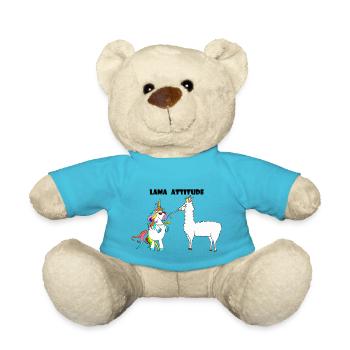 Einhorn und Lama - Teddy - Atollblau - Vorne