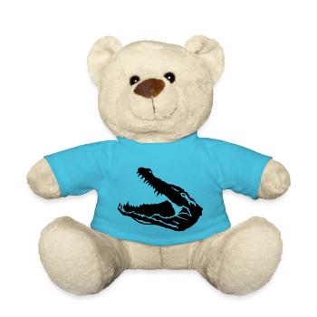 Krokodil offenes Maul - Teddy - Atollblau - Vorne