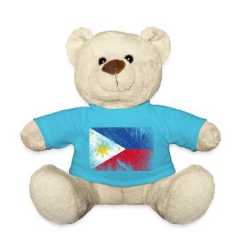 Drapeau des Philippines - grunge vintage - Nounours - bleu outremer - Devant