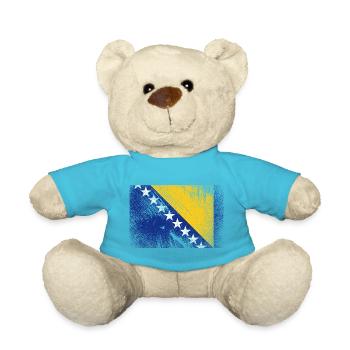 Drapeau de la Bosnie-Herzégovine - grunge vintage - Nounours - bleu outremer - Devant