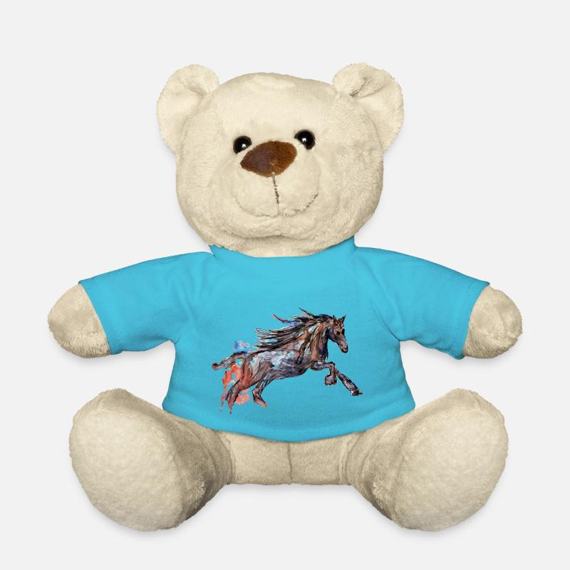 Pferdeliebhaber Shirt / Design Aquarell Stil - Teddy - Atollblau