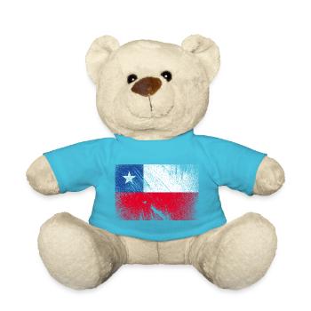 Drapeau Chili - Vintage Grunge - Nounours - bleu outremer - Devant