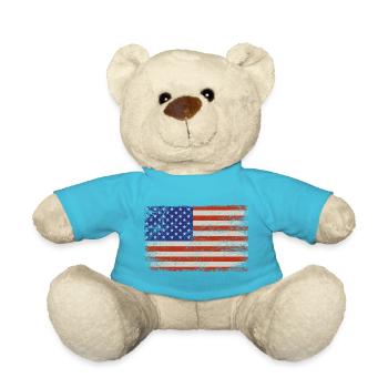 Amerika Flagge - Stars&Stripes - Teddy - Atollblau - Vorne