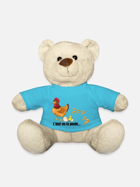 L œuf ou la poule - Nounours - bleu outremer