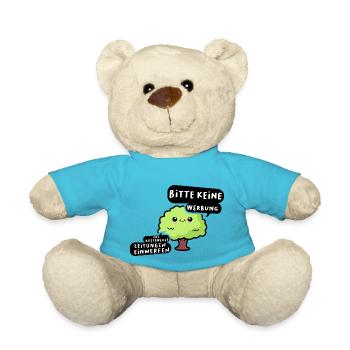 Briefkasten Aufkleber Bitte keine Werbung Zeitung - Teddy - Atollblau - Vorne