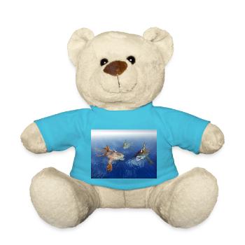 Monstrous fish in the open sea - Teddy Bear - atoll blue - Front