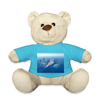 Poissons monstrueux et sous-marins - Nounours - bleu outremer - Devant