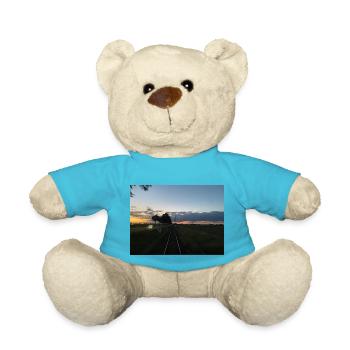 Eisenbahn fährt in den Sonnenuntergang - Teddy - Atollblau - Vorne