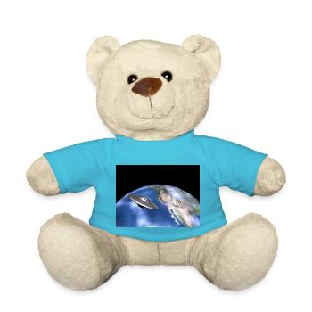 Soucoupe volante et planète Terre - Nounours - bleu outremer - Devant