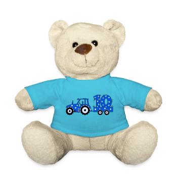 Tracteur du 10e anniversaire - Nounours - bleu outremer - Devant