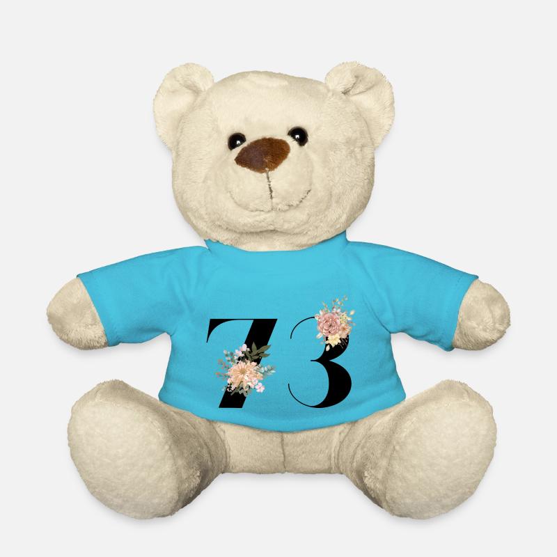 73e anniversaire fleuris (Cadeau de 73 ans) - Nounours - bleu outremer
