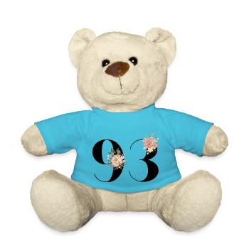 93rd Anniversary Flowers (Gift of 93 years) - Teddy Bear - atoll blue - Front