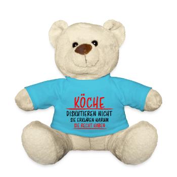 Koch Lustiger Spruch Beruf Gastronomie Geschenk - Teddy - Atollblau - Vorne