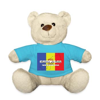 Andorra La Vella - Hauptstadt mit GPS & Flagge - Teddy - Atollblau - Vorne