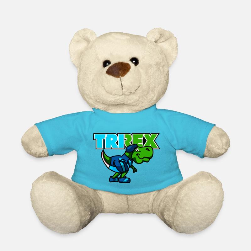 TRI REX ist der Triathlon Dinosaurier - Teddy - Atollblau