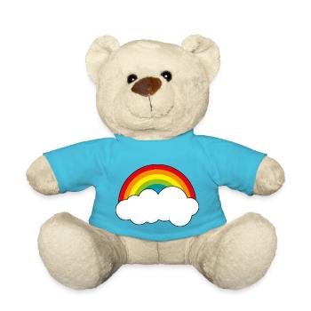 Regenbogen mit Wolke - Teddy - Atollblau - Vorne