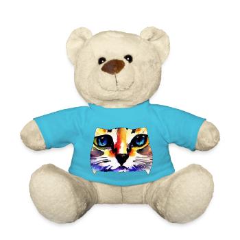 Katzengesicht 6 - Teddy - Atollblau - Vorne