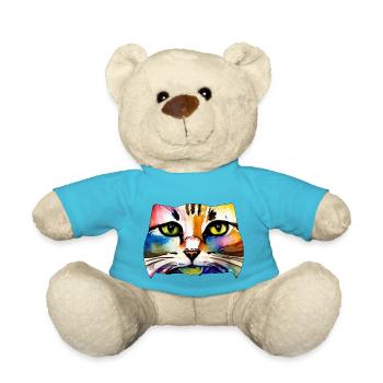 Katzengesicht 7 - Teddy - Atollblau - Vorne