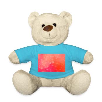 Le mot LOVE dans de nombreuses langues - Nounours - bleu outremer - Devant