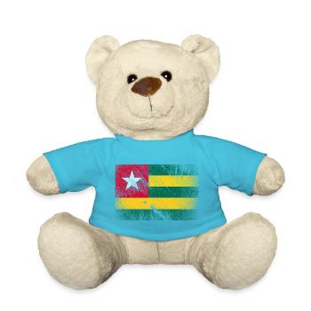 Togo Flagge - Vintage Grunge - Teddy - Atollblau - Vorne