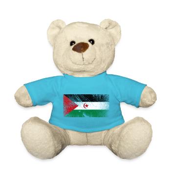Western Sahara Flag - Vintage Grunge - Teddy Bear - atoll blue - Front