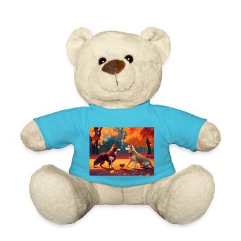 Chien en automne - Nounours - bleu outremer - Devant