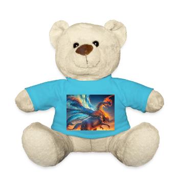 blue red sky with a creature generated ai - Teddy - Atollblau - Vorne