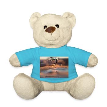 Tear Drop Future World Digital Art Fashion Design - Teddy Bear - atoll blue - Front