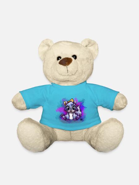 Bébé raton laveur - Nounours - bleu outremer