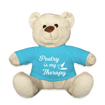 Poet Poesie Dichter Poetry I Geschenk - Teddy - Atollblau - Vorne