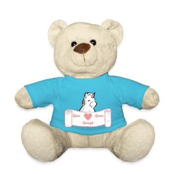 Live, Love, Laugh - Weiß/Rose - Teddy - Atollblau - Vorne