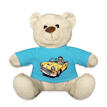 Gérard and his yellow convertible - Teddy Bear - atoll blue - Front