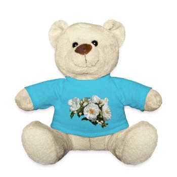 White rose bush with buds - Teddy Bear - atoll blue - Front