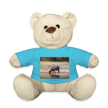 Landscape at the Cubango river with Cape buffalo - Teddy Bear - atoll blue - Front