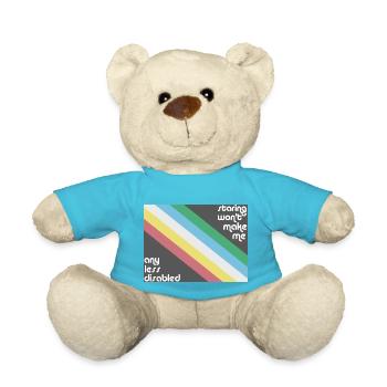 Staring Won't Make Me Any Less Disabled Pride Flag - Teddy Bear - atoll blue - Front