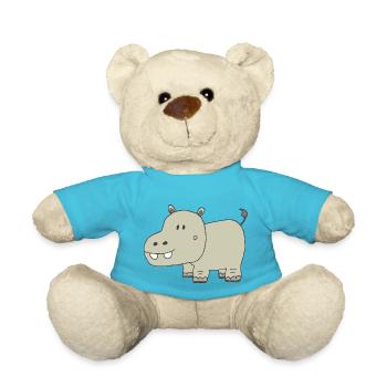Hippopotamus funny - Teddy Bear - atoll blue - Front