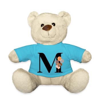 Buchstabe m Geburtstagsballon - Teddy - Atollblau - Vorne