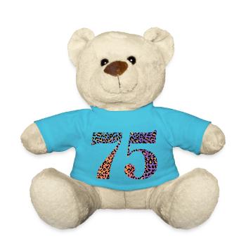 75th Anniversary Leopard - Teddy Bear - atoll blue - Front